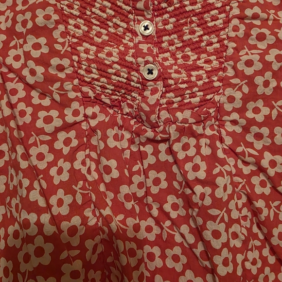 Mini Boden Pink And White Floral Kids Blouse Size 7 To 8 Years - Picture 7 of 8